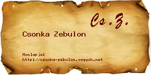 Csonka Zebulon névjegykártya